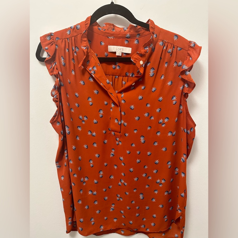 Loft short sleeve blouse size large